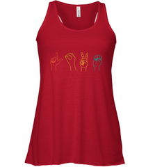 Love ASL Sign language Alphabet Valentines Day Gift idea Women's Racerback Tank Women's Racerback Tank - HHHstores