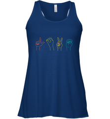Love ASL Sign language Alphabet Valentines Day Gift idea Women's Racerback Tank Women's Racerback Tank - HHHstores