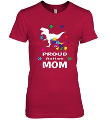 Proud Autism Mom T Rex Dinosaur Autism Awareness Women's Premium T-Shirt Women's Premium T-Shirt - HHHstores