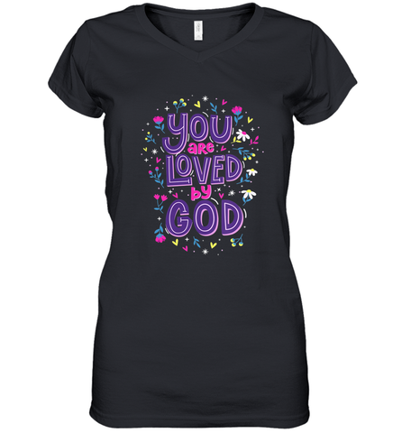 Christian Valentine's Day Women's V-Neck T-Shirt Women's V-Neck T-Shirt / Black / S Women's V-Neck T-Shirt - HHHstores