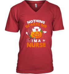 Nurse Halloween Gifts Nothing Scares Me I Am A Nurse Men's V-Neck Men's V-Neck - HHHstores