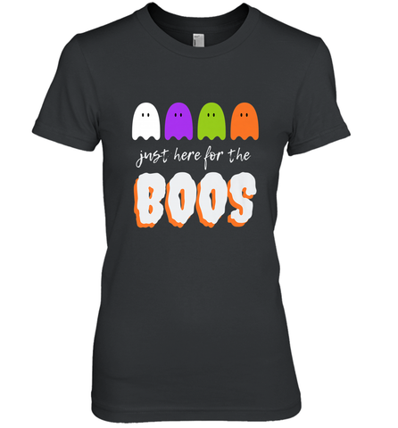 Just Here For The Boos Shirt Funny Halloween Drinking Women's Premium T-Shirt Women's Premium T-Shirt / Black / XS Women's Premium T-Shirt - HHHstores