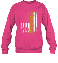 Wrestling Dad Tshirt American Flag 4th Of July Fathers Day Crewneck Sweatshirt Crewneck Sweatshirt - HHHstores