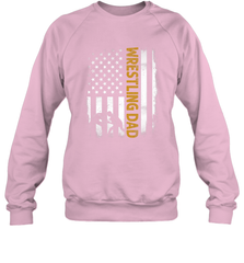 Wrestling Dad Tshirt American Flag 4th Of July Fathers Day Crewneck Sweatshirt Crewneck Sweatshirt - HHHstores