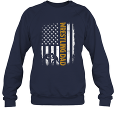 Wrestling Dad Tshirt American Flag 4th Of July Fathers Day Crewneck Sweatshirt