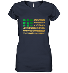 American Flag Green Shamrock Shirt St Patricks Day Women's V-Neck T-Shirt Women's V-Neck T-Shirt - HHHstores