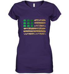 American Flag Green Shamrock Shirt St Patricks Day Women's V-Neck T-Shirt Women's V-Neck T-Shirt - HHHstores