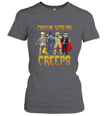 Chillin With My Creeps Vampire Halloween Skeleton Witch Women's T-Shirt Women's T-Shirt - HHHstores