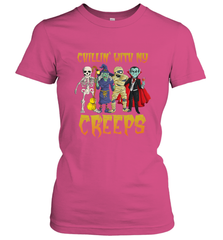 Chillin With My Creeps Vampire Halloween Skeleton Witch Women's T-Shirt Women's T-Shirt - HHHstores