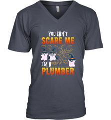 You Can't Scare Me I'm A Plumber T Shirt Plumber Halloween Men's V-Neck Men's V-Neck - HHHstores