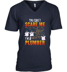 You Can't Scare Me I'm A Plumber T Shirt Plumber Halloween Men's V-Neck