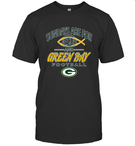 Sundays Are For Jesus and Green Bay Funny Christian Football 1 Men's T-Shirt