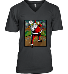 Baseball Santa Ugly Christmas Sports Graphic Print Design Men's V-Neck Men's V-Neck - HHHstores