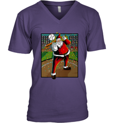 Baseball Santa Ugly Christmas Sports Graphic Print Design Men's V-Neck Men's V-Neck - HHHstores
