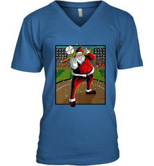 Baseball Santa Ugly Christmas Sports Graphic Print Design Men's V-Neck Men's V-Neck - HHHstores