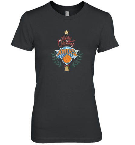 NBA New York Knicks Logo merry Christmas gilf Women's Premium T-Shirt Women's Premium T-Shirt / Black / XS Women's Premium T-Shirt - HHHstores