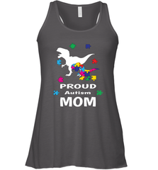 Proud Autism Mom T Rex Dinosaur Autism Awareness Women's Racerback Tank Women's Racerback Tank - HHHstores