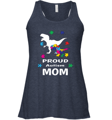 Proud Autism Mom T Rex Dinosaur Autism Awareness Women's Racerback Tank Women's Racerback Tank - HHHstores