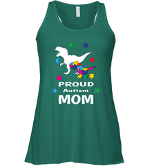 Proud Autism Mom T Rex Dinosaur Autism Awareness Women's Racerback Tank Women's Racerback Tank - HHHstores