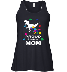 Proud Autism Mom T Rex Dinosaur Autism Awareness Women's Racerback Tank Women's Racerback Tank - HHHstores