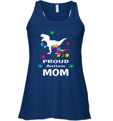 Proud Autism Mom T Rex Dinosaur Autism Awareness Women's Racerback Tank Women's Racerback Tank - HHHstores