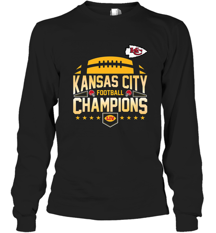Kansas City Football _ The City Of Champions LIV Long Sleeve T-Shirt Long Sleeve T-Shirt / Black / S Long Sleeve T-Shirt - HHHstores