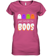 Just Here For The Boos Shirt Funny Halloween Drinking Women's V-Neck T-Shirt Women's V-Neck T-Shirt - HHHstores