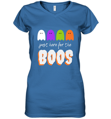 Just Here For The Boos Shirt Funny Halloween Drinking Women's V-Neck T-Shirt Women's V-Neck T-Shirt - HHHstores