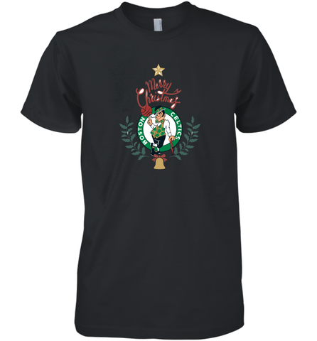 NBA Boston Celtics Logo merry Christmas gilf Men's Premium T-Shirt Men's Premium T-Shirt / Black / XS Men's Premium T-Shirt - HHHstores