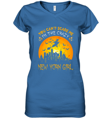 You Can't Scare Me I'm The Crazy New York Girl Women's V-Neck T-Shirt Women's V-Neck T-Shirt - HHHstores