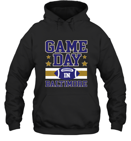 NFL Baltimore MD. Game Day Football Home Team Hooded Sweatshirt Hooded Sweatshirt / Black / S Hooded Sweatshirt - HHHstores