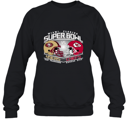 NFL Super bowl San Francisco 49ers vs. Kansas City Chiefs Crewneck Sweatshirt Crewneck Sweatshirt / Black / S Crewneck Sweatshirt - HHHstores