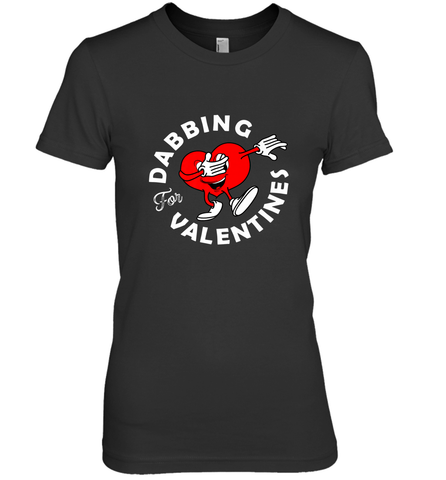 Dabbing Heart For Valentine's Day Art Graphics Heart Gift Women's Premium T-Shirt Women's Premium T-Shirt / Black / XS Women's Premium T-Shirt - HHHstores