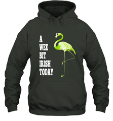 A Wee Bit Irish Today Flamingo St. Patrick's Day Hooded Sweatshirt Hooded Sweatshirt - HHHstores