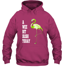 A Wee Bit Irish Today Flamingo St. Patrick's Day Hooded Sweatshirt Hooded Sweatshirt - HHHstores