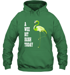 A Wee Bit Irish Today Flamingo St. Patrick's Day Hooded Sweatshirt Hooded Sweatshirt - HHHstores