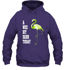 A Wee Bit Irish Today Flamingo St. Patrick's Day Hooded Sweatshirt Hooded Sweatshirt - HHHstores