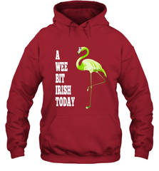 A Wee Bit Irish Today Flamingo St. Patrick's Day Hooded Sweatshirt Hooded Sweatshirt - HHHstores