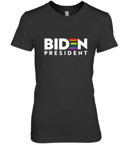 Joseph Biden For President T Shirt_ LGBT Gay Pride Rainbow Women's Premium T-Shirt Women's Premium T-Shirt / Black / XS Women's Premium T-Shirt - HHHstores