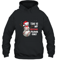 Baseball Snowman Christmas This is my Christmas Pajama Hooded Sweatshirt Hooded Sweatshirt - HHHstores