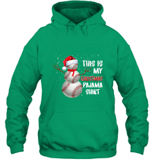 Baseball Snowman Christmas This is my Christmas Pajama Hooded Sweatshirt Hooded Sweatshirt - HHHstores