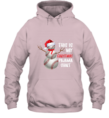 Baseball Snowman Christmas This is my Christmas Pajama Hooded Sweatshirt Hooded Sweatshirt - HHHstores