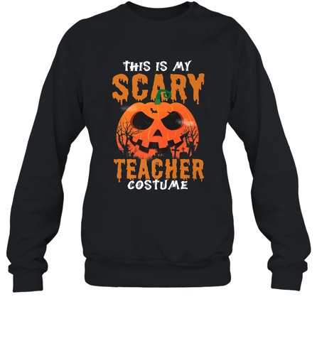 This Is My Scary Teacher Costume Halloween Gift Crewneck Sweatshirt Crewneck Sweatshirt / Black / S Crewneck Sweatshirt - HHHstores