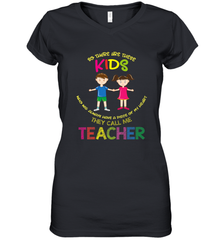 They Call Me Teacher School Kids Fun Appreciation Women's V-Neck T-Shirt Women's V-Neck T-Shirt - HHHstores