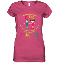 They Call Me Teacher School Kids Fun Appreciation Women's V-Neck T-Shirt Women's V-Neck T-Shirt - HHHstores