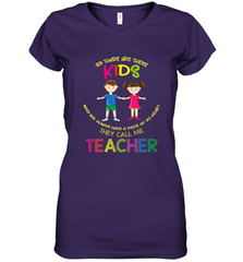 They Call Me Teacher School Kids Fun Appreciation Women's V-Neck T-Shirt Women's V-Neck T-Shirt - HHHstores