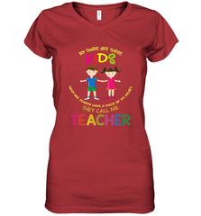 They Call Me Teacher School Kids Fun Appreciation Women's V-Neck T-Shirt Women's V-Neck T-Shirt - HHHstores