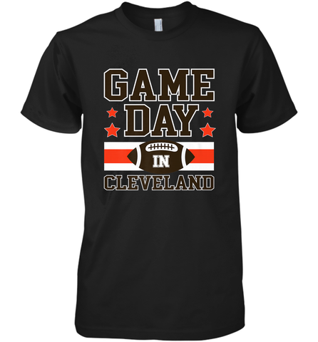 NFL Cleveland Game Day Football Home Team Colors Men's Premium T-Shirt Men's Premium T-Shirt / Black / XS Men's Premium T-Shirt - HHHstores
