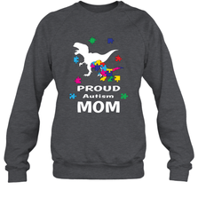Proud Autism Mom T Rex Dinosaur Autism Awareness Crewneck Sweatshirt Crewneck Sweatshirt - HHHstores