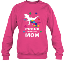 Proud Autism Mom T Rex Dinosaur Autism Awareness Crewneck Sweatshirt Crewneck Sweatshirt - HHHstores